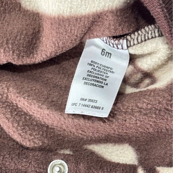 Carter’s | Boys Brown Football Baby Fleece Romper Sleeper 6M - Picture 12 of 12